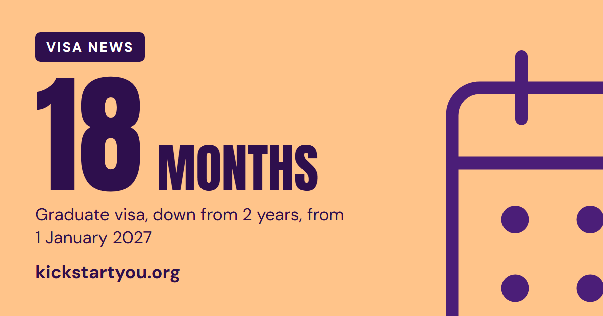 Graduate visa cut to 18 months from 1 January 2027